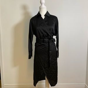 Black Wrap Skirt Dress from Korea